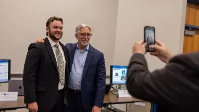 Wake Tech President Dr. Scott Ralls speaks to students and guests at Student Leadership and Torch Awards ceremony