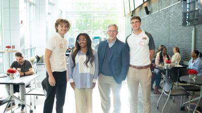 Devin Versteegen, Amari Thompson, Dr. Scott Ralls, Blaise Dampier