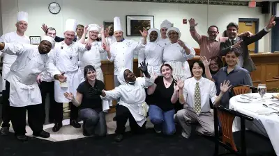 Chef Filippo Marini, right, created the menu for the "Ciao Down" fundraiser.