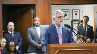 Wake Tech President Dr. Scott Ralls speaks at announcement of Boost expansion.