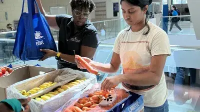 The Care Center partnered with the Food Bank of Central and Eastern North Carolina to organize a free pop-up produce market on Southern Wake Campus.