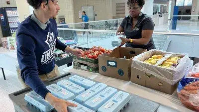 The Care Center partnered with the Food Bank of Central and Eastern North Carolina to organize a free pop-up produce market on Southern Wake Campus.