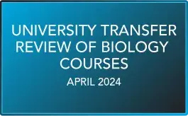 University Transfer Review of Biology Courses, April 2024