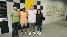 Left to right, Advance Auto Parts Foundation scholarship winners Leonardo Cardoso, Myla Horton, Daniel Fobert, Amy Coronilla Vazquez, (Carson Allmon - not pictured)