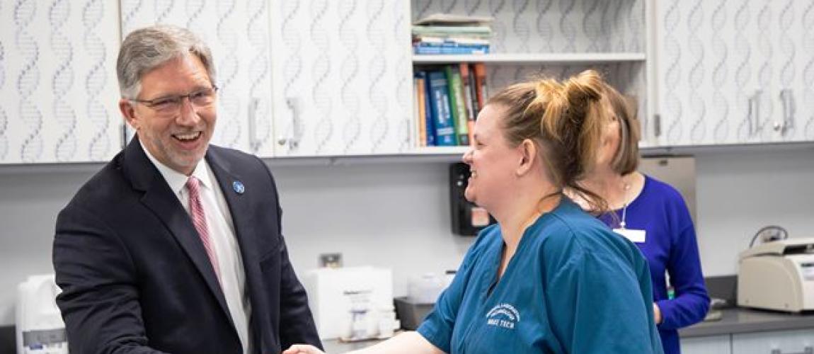 Incoming Wake Tech President Tours Perry Health Sciences Campus