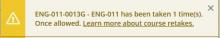 Retake Error with link