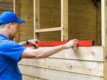 Carpenter working on a construction site