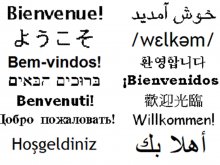 Welcome in multiple languages