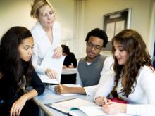 Substitute teacher with students